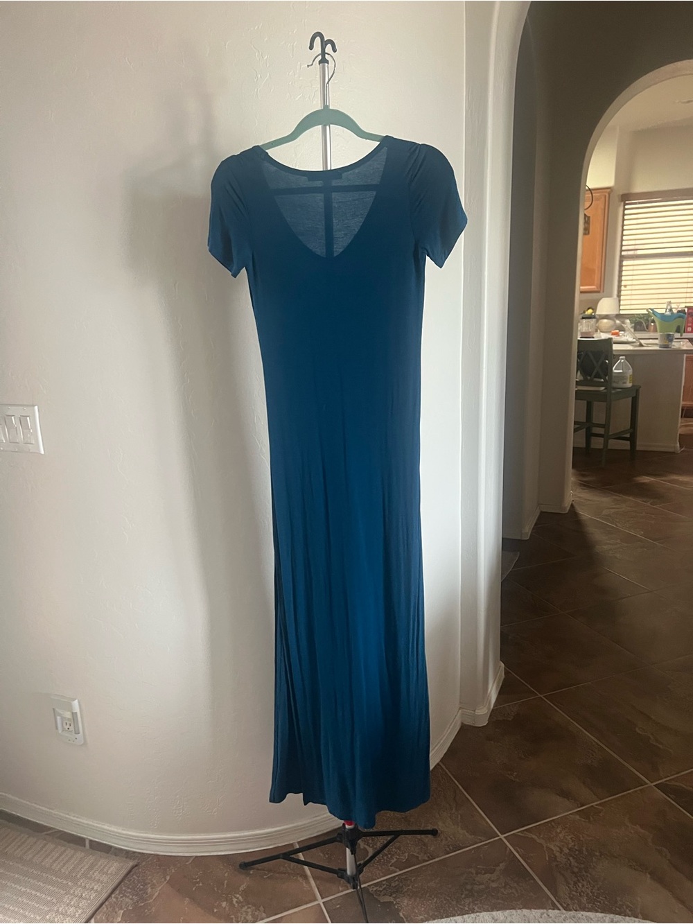 Velvet Torch Teal V-Neck Short-Sleeve Maxi Dress